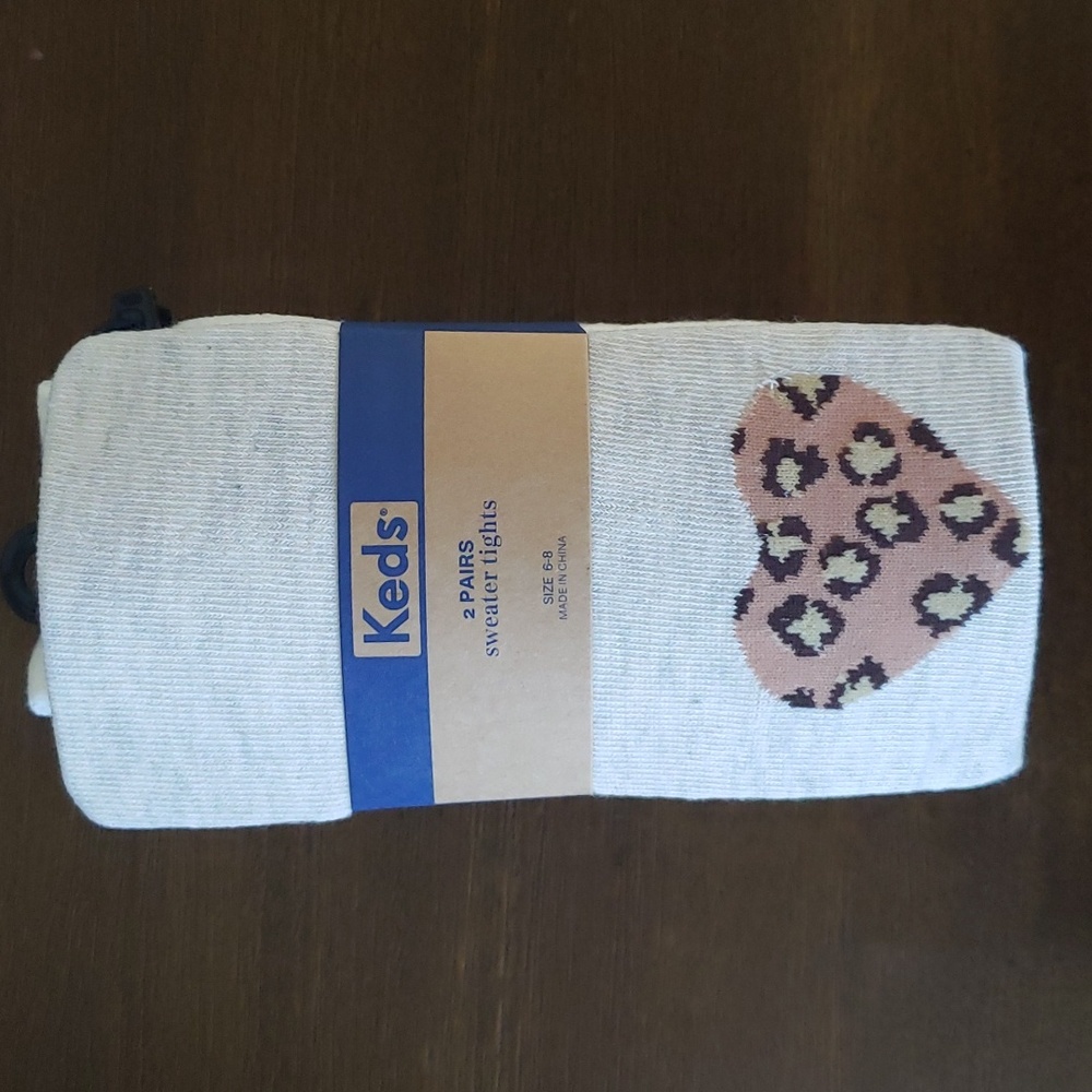 New Keds sweater tights 2 pack size 6-8